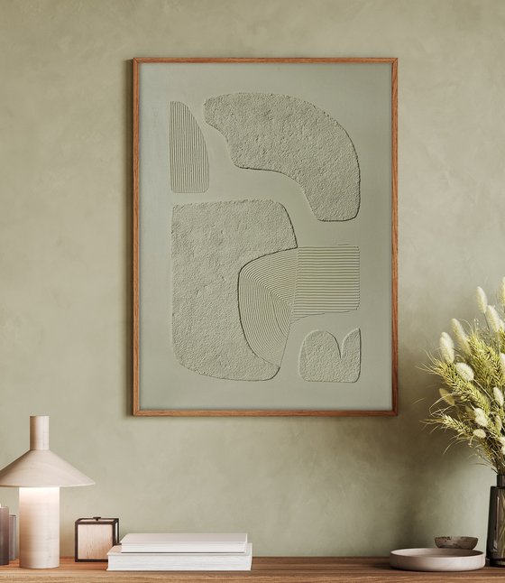 "Sage bay 2" High textured sage abstract art
