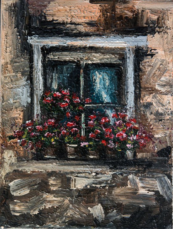 "Mediterranean window"Original acrylic painting on canvas 30x40x2cm