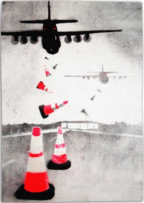 Bollard bombers (on gorgeous watercolour paper). by Juan Sly