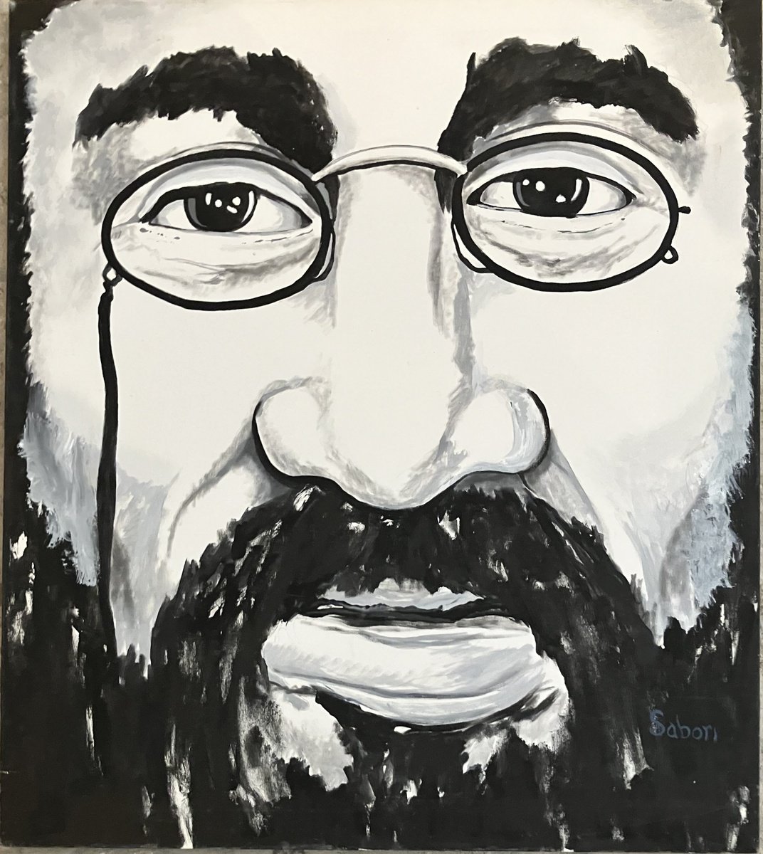 Impressionistic Portrait Acrylic Painting By Andrew Sabori, 30 X 34, Toulouse-Lautrec, Original Artwork