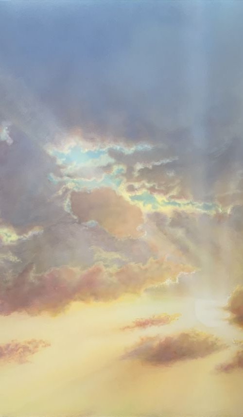 Artfinder Commission: Bright Shards, Warm Night (172 x 122cm) by David Tracey