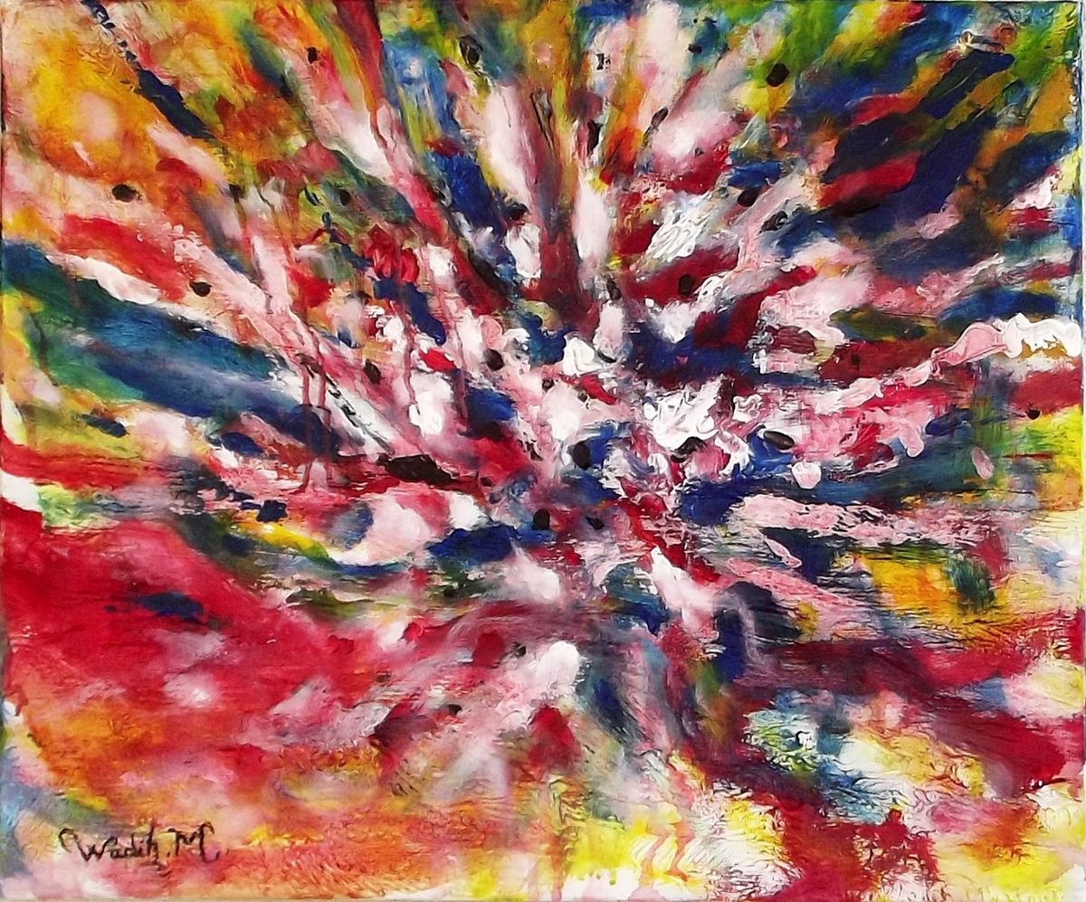EXPLOSION - Abstract painting (60x50cm ) by Wadih Maalouf