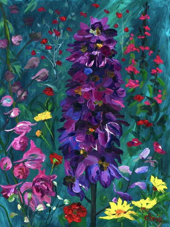 Purple Delphinium Garden