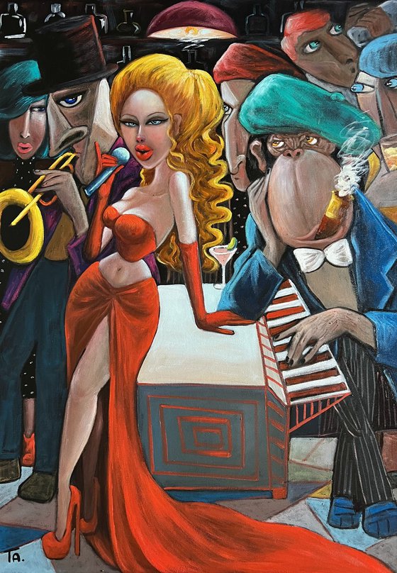 Femme Fatale in Red