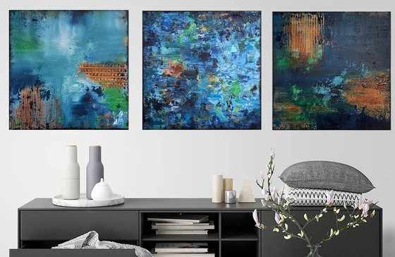 Midnight River II Triptych