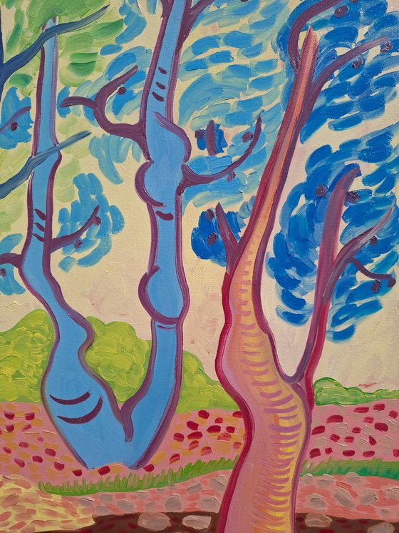 Morning Landscape with Pines