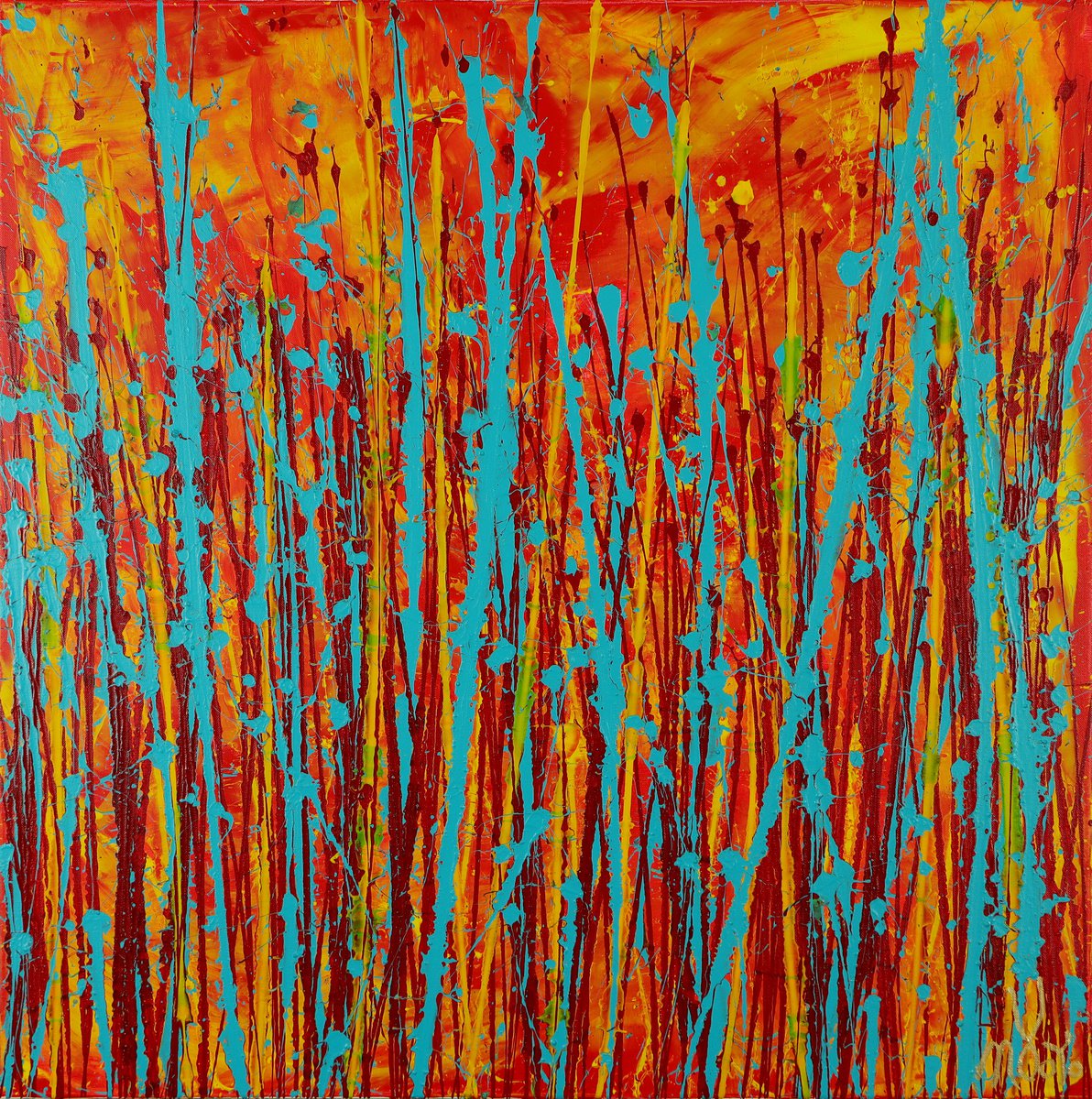 A Fiery Song By Nestor Toro, 36 X 36, Artwork For Sale On Artfinder