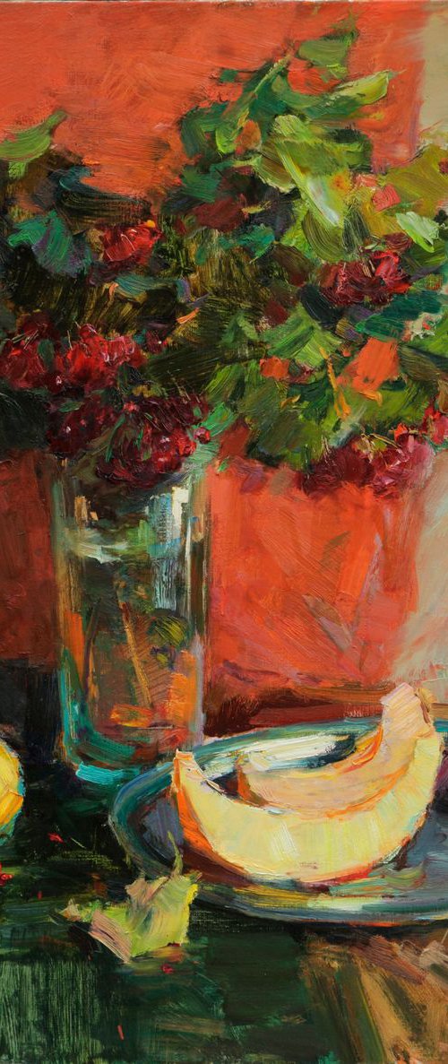 Still life with melon by Aleksandr  Kryushyn