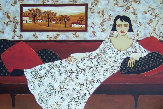 Reclining Woman with Landscape