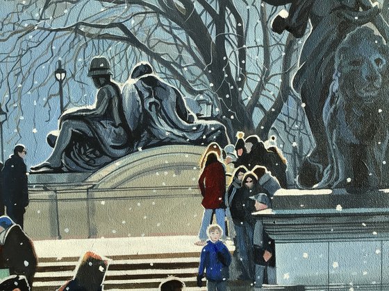 Snow Flurries On The Mall