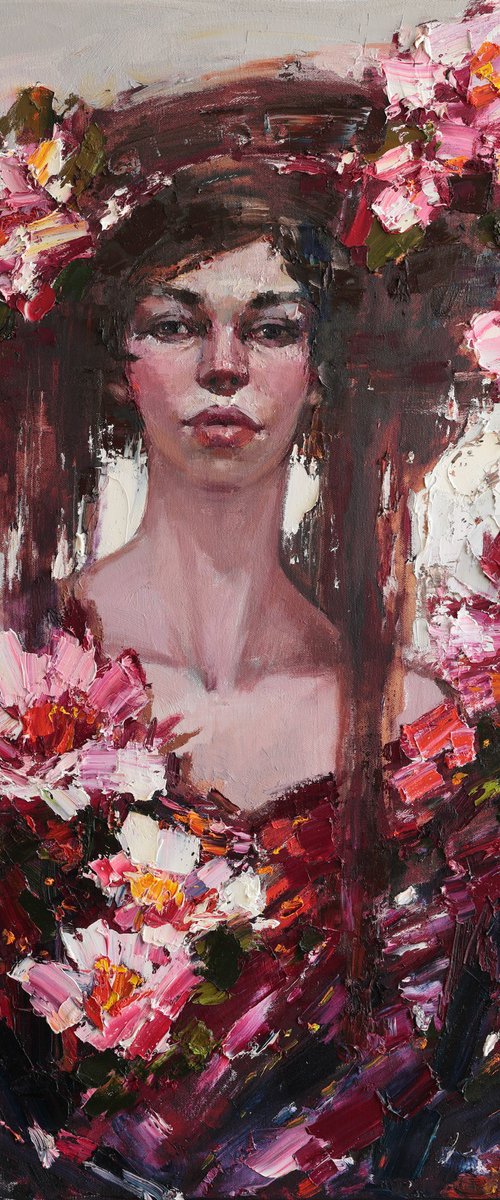 Girl and flowers by Anastasiia Valiulina