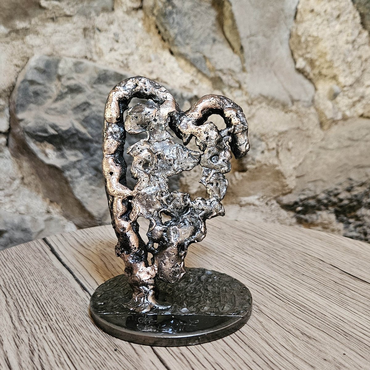 Organic Still Life Sculpture By Philippe Buil, 3 X 4", Heart 3-25, Original Artwork