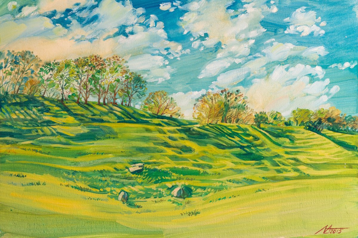 Photorealistic Landscape Oil Painting By Alona Lesnichenko, 26 X 19, Sabariv. Vinnytsia., Original Artwork