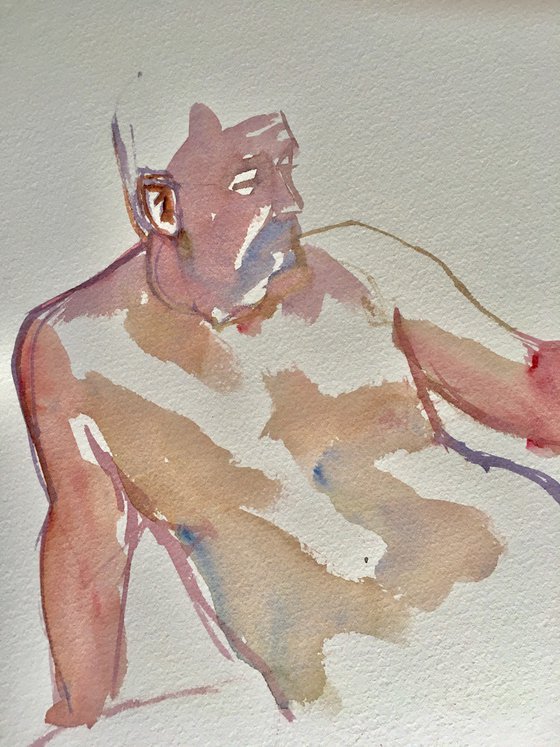 Seated male nude