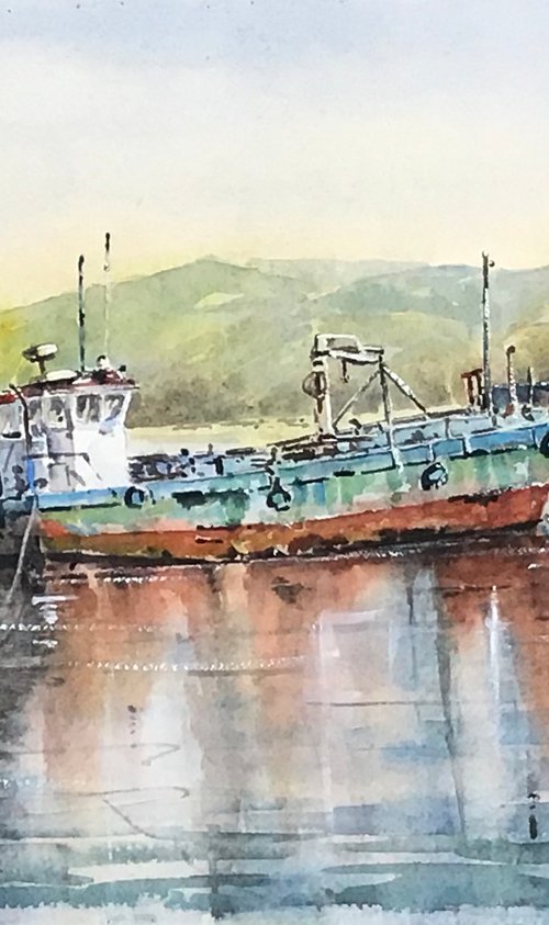Ferryside Cockle Boat by Vicki Washbourne