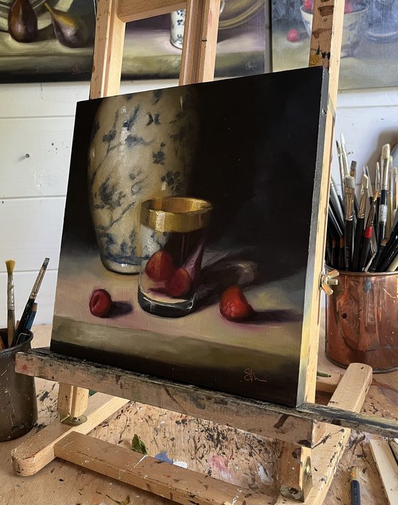 Raspberries and ginger jar