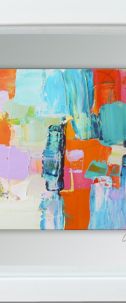 Framed ready to hang original abstract  - Chasing rainbows #3 by Carolynne Coulson