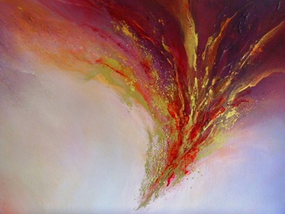 PHOENIX DAWN XIX (Textured abstract oil painting)