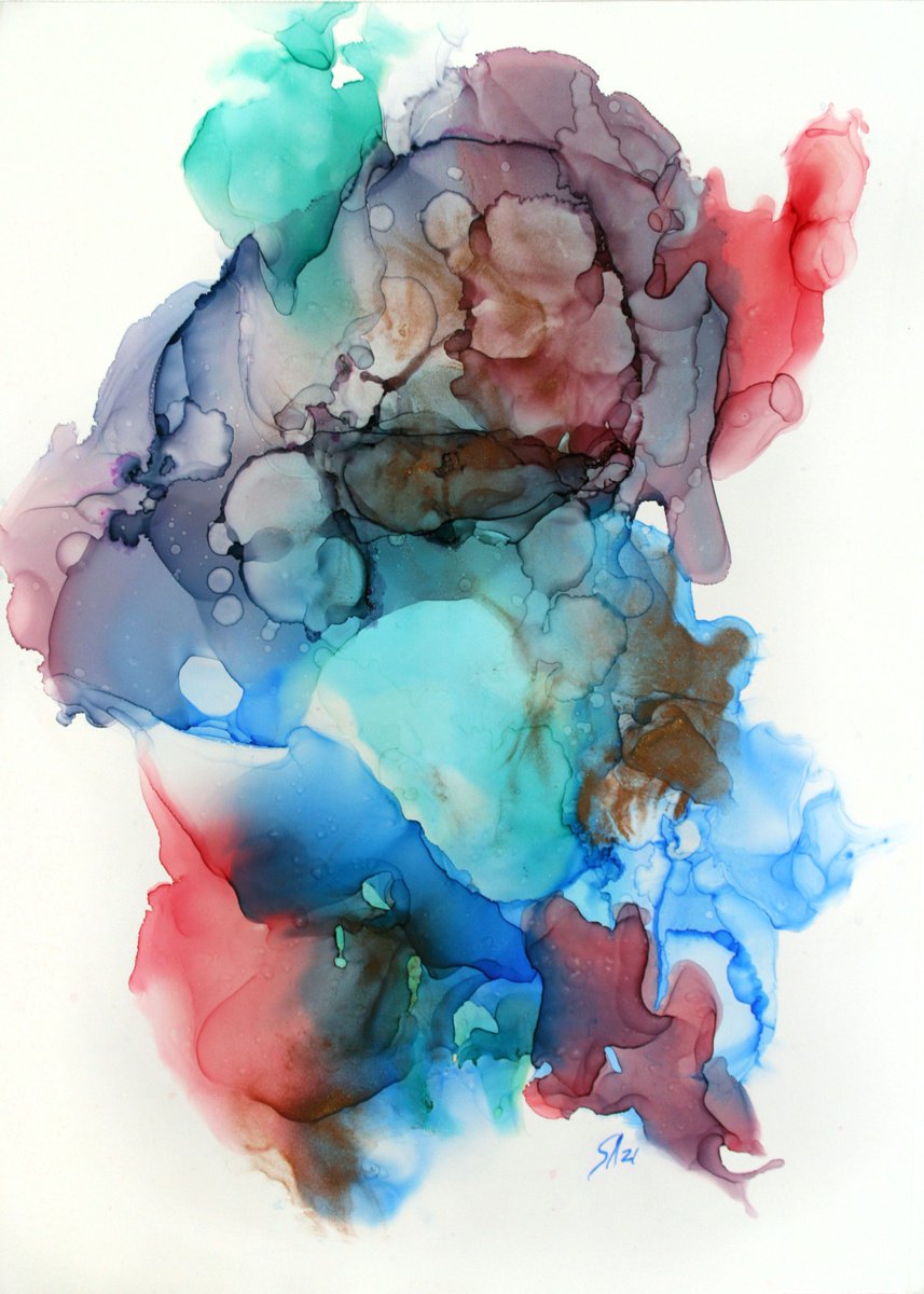 Abstract Ink Drawing By Salana Art / Svetlana Samovarova, 12 X 17", Spring ... Resistance, Original Artwork