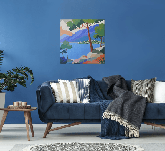 Red Trees by the Sea