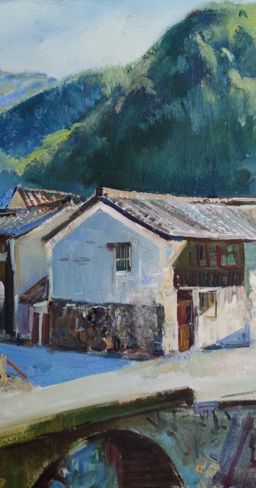 Mountains. Sunny day in a Chinese village. by Maria Egorova