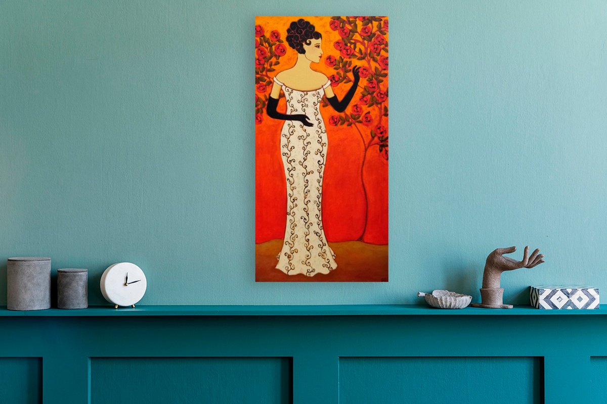 Evening Roses By Karen Rieger, 12 X 24, Artwork For Sale On Artfinder