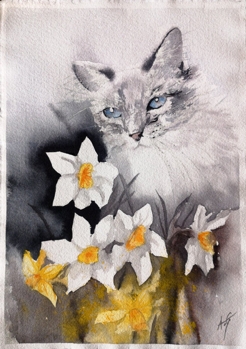 Impressionistic Animal Watercolour By Aneta Gajos, 8 X 12, Nela, Original Artwork