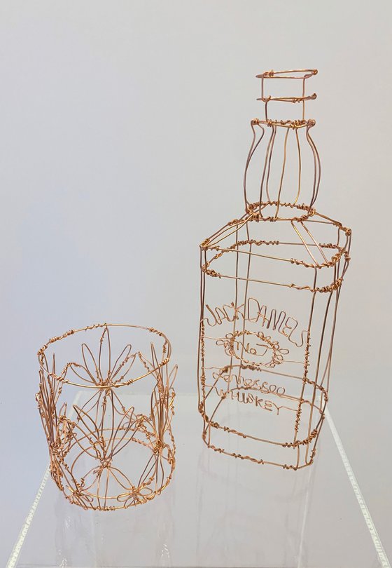 Jack Daniels Wire Sculpture