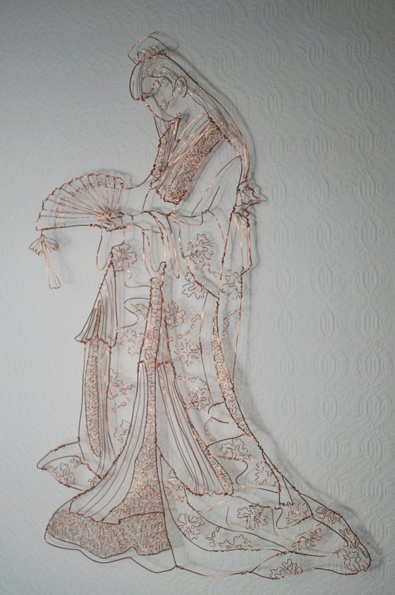 Japanese Geisha Wire Sculpture