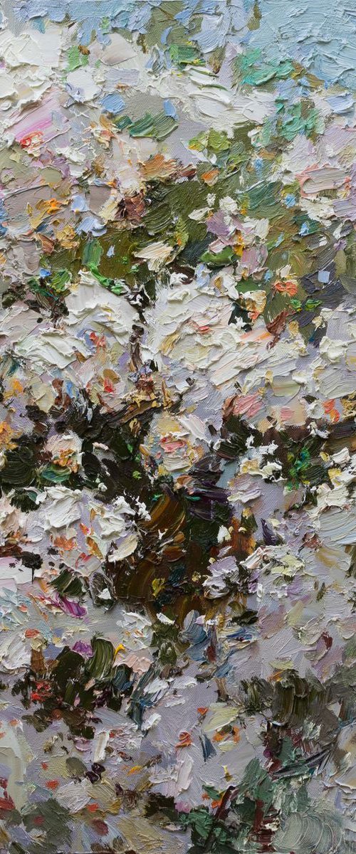 Summer roses Original oil painting by Anastasiia Valiulina