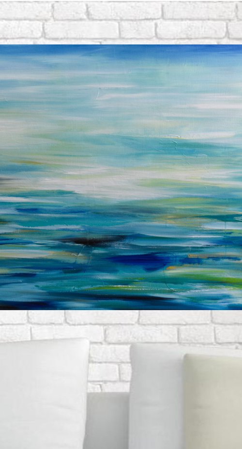 Teal Ocean - Abstract Seascape by Olga Tkachyk