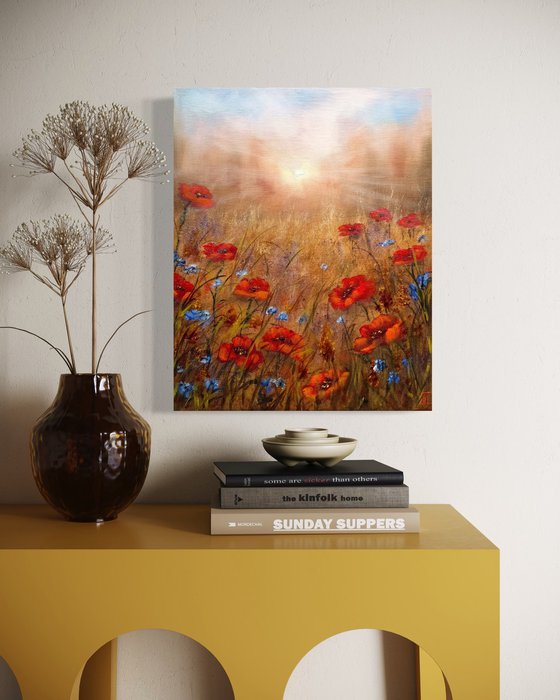 Morning and Red flowers