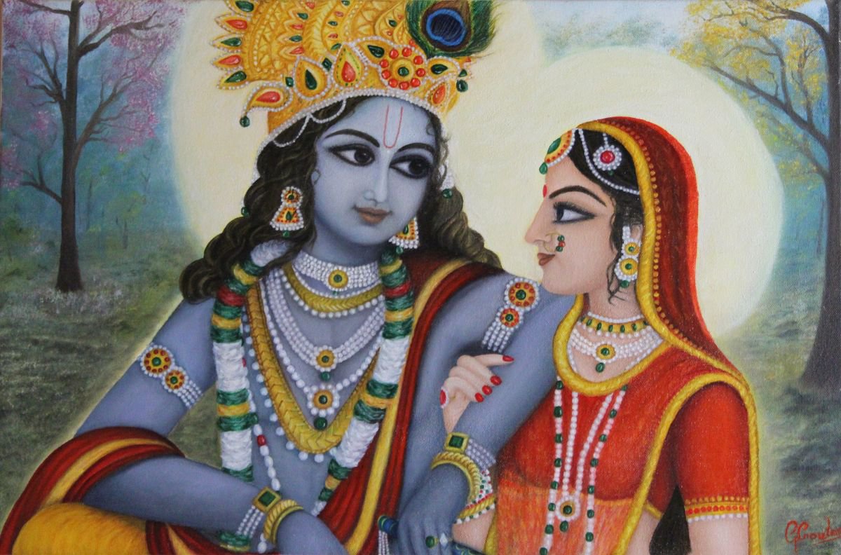 Radha Krishna Oil Painting By Goutami Mishra Artfinder