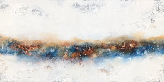 aged elements in blue   (140 x 70 cm)