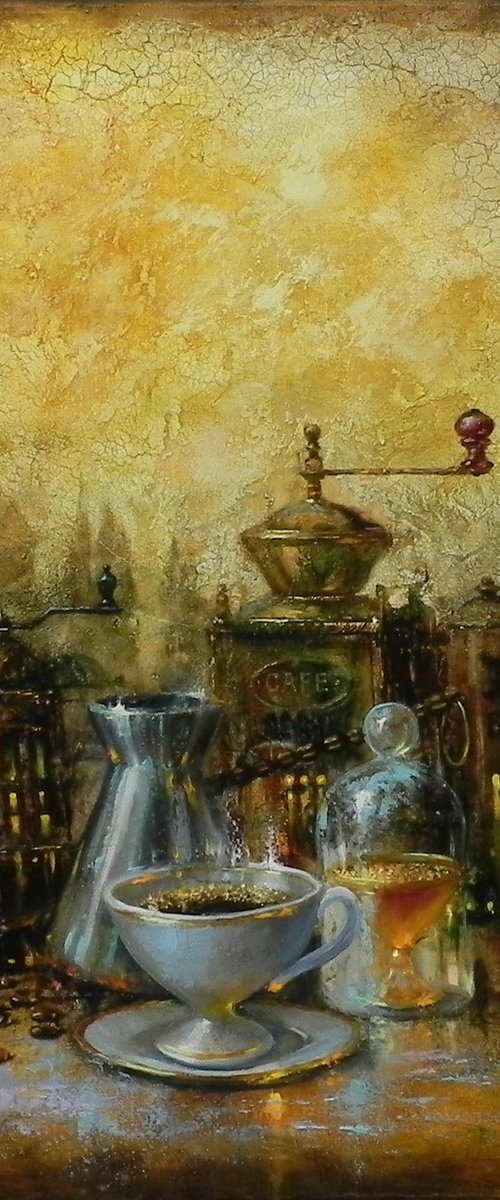 "Coffee house" - Original art by Yurii Novikov