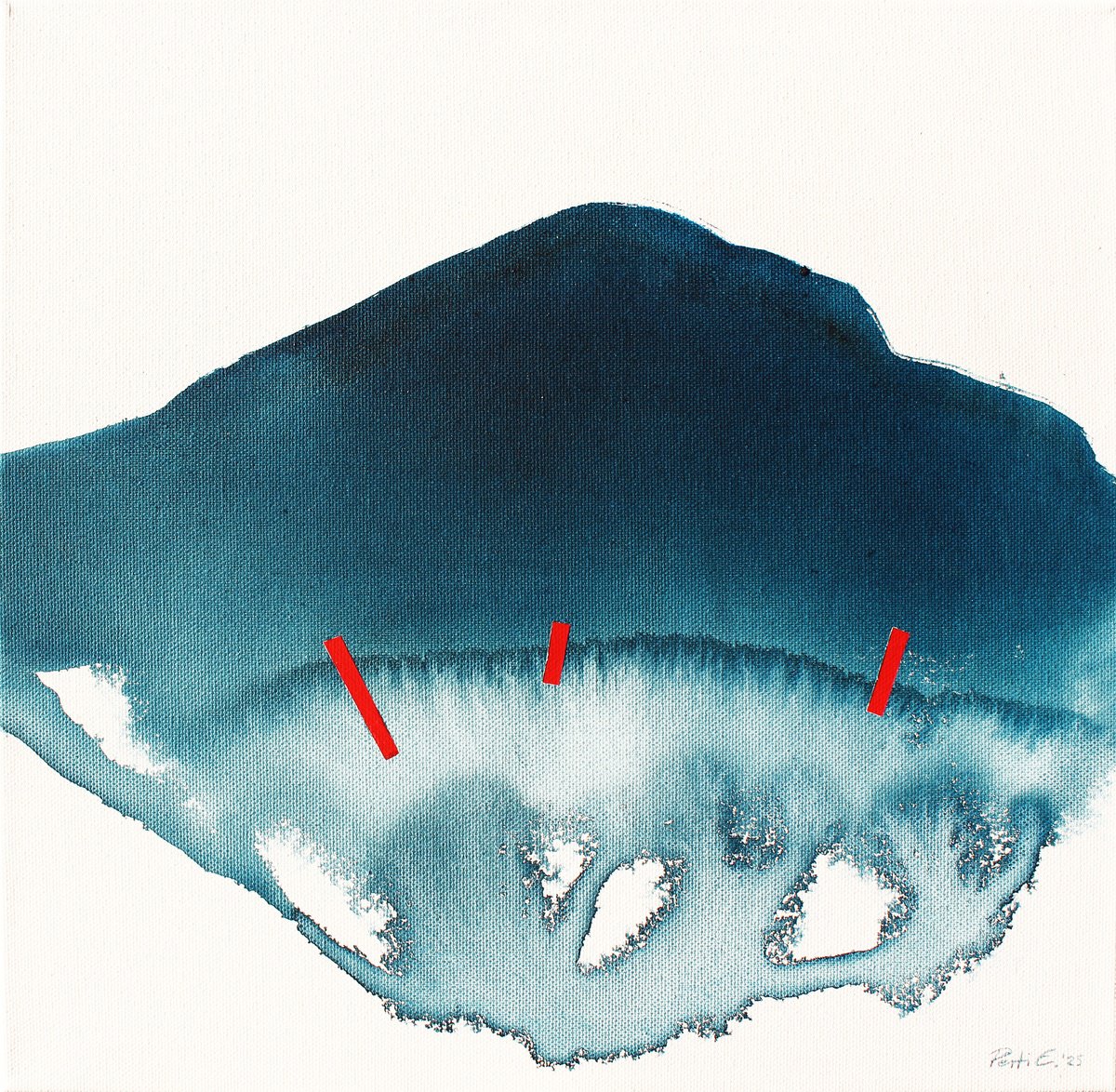 Abstract Landscape Acrylic Painting By Emma Pesti, 16 X 16, Patched Landscape, Original Artwork