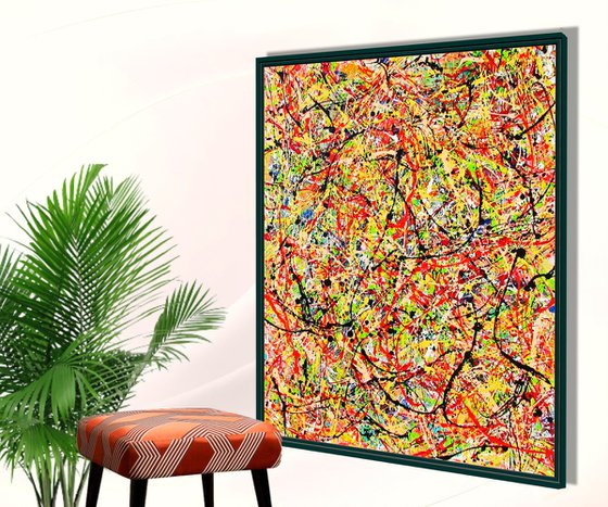 CARIBBEAN DAY,   Pollock style, framed