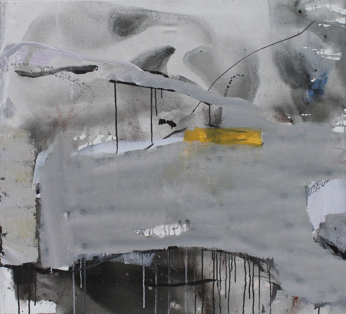 Expressive Abstract Acrylic Painting By Sergiy Dekalyuk, 39 X 35", Winter, Original Artwork