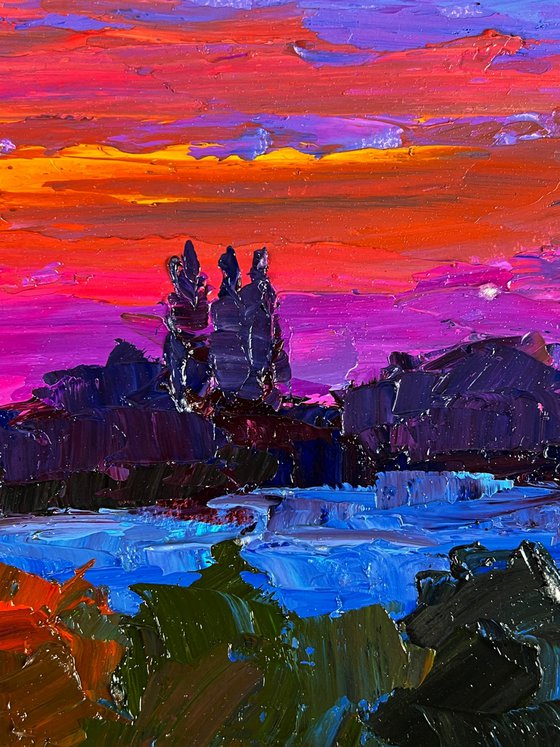 Crimson Sunset in Nature