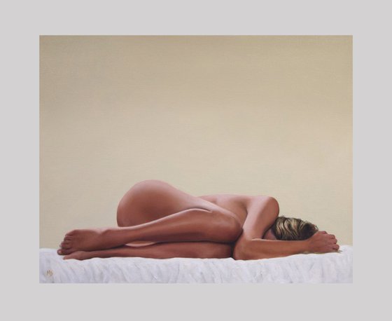 Reclining nude on white