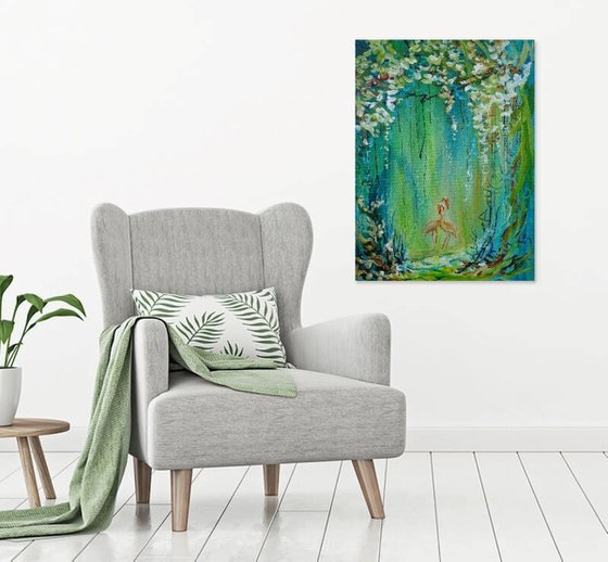 Magic Garden #262. Abstract Floral Original Painting on Canvas