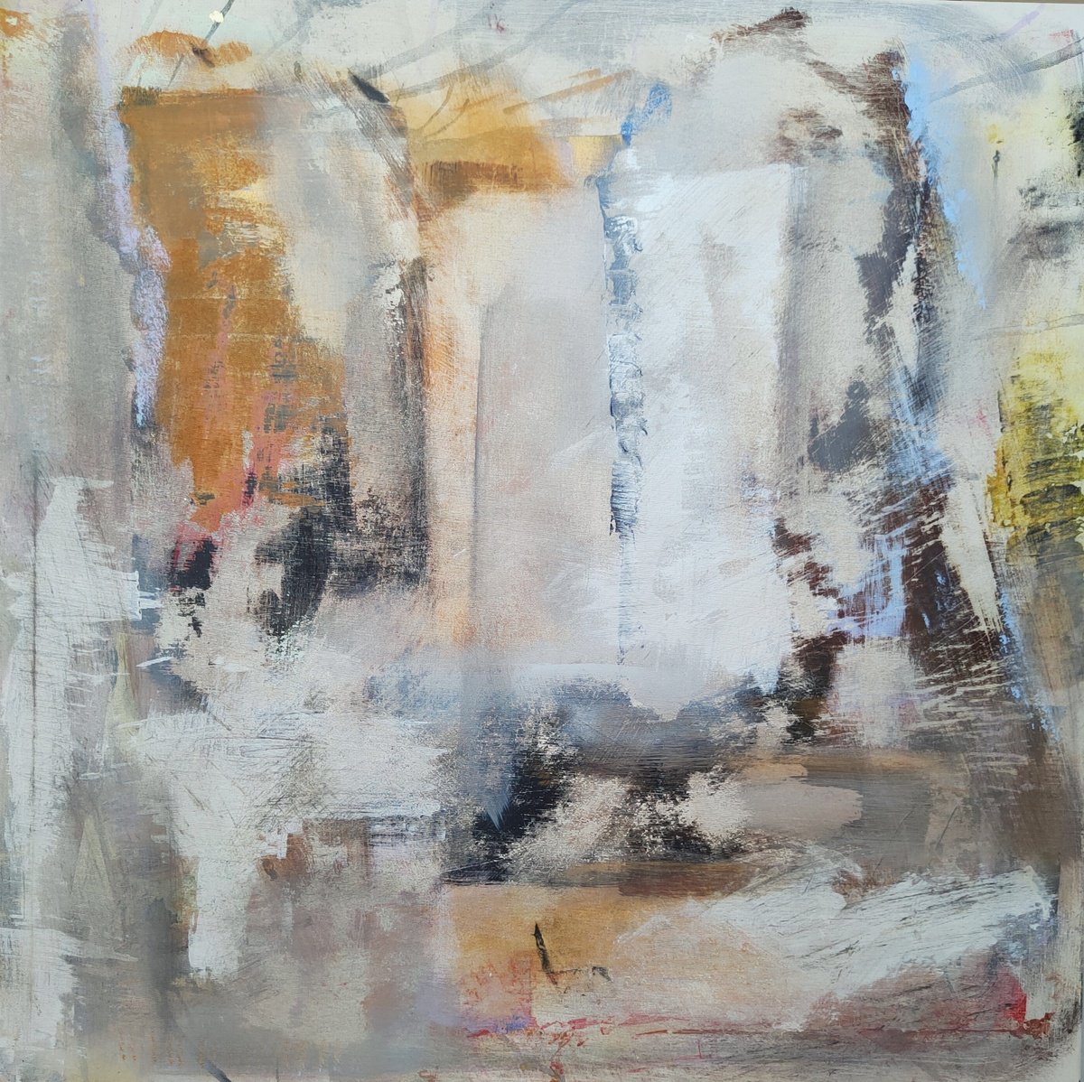 Abstract Acrylic Painting By Carlos Alberto Rizzotti, 31 X 31, Materia Eterica, Original Artwork