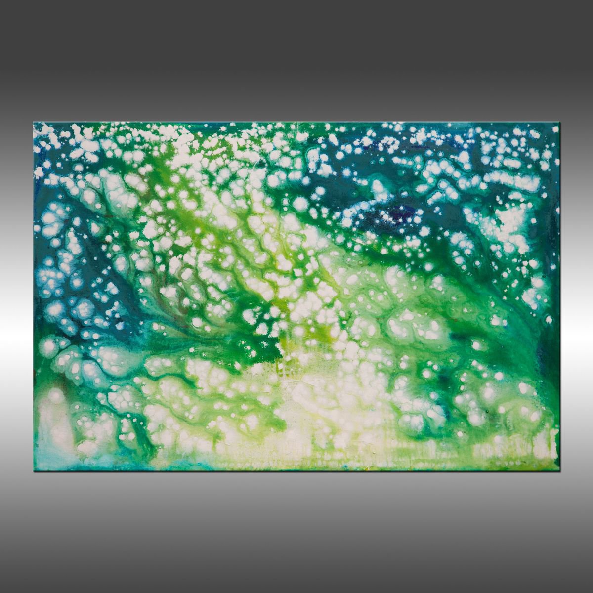 Abstract Acrylic Painting By Hilary Winfield, 36 X 24, Flash Of Brilliance, Original Artwork