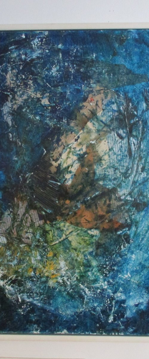 blue mixed media with oil by Sonja Zeltner-Müller