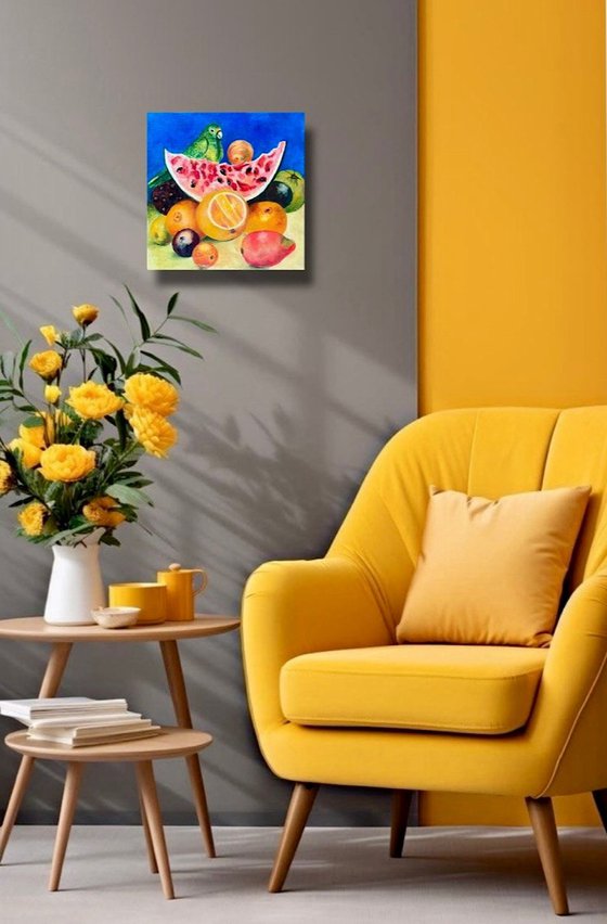 Still life with a parrot