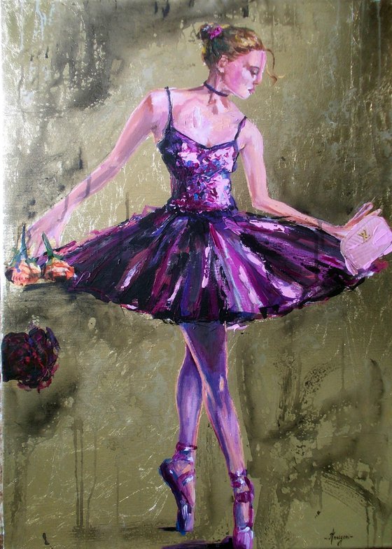 En Pointe  - Ballerina   Painting on Canvas