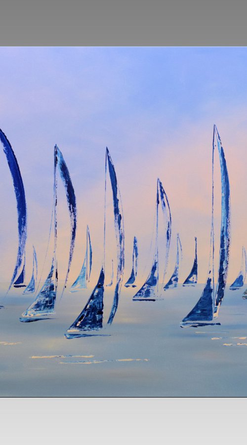 In Harmony - abstract seascape on canvas, ready to hang by Edelgard Schroer