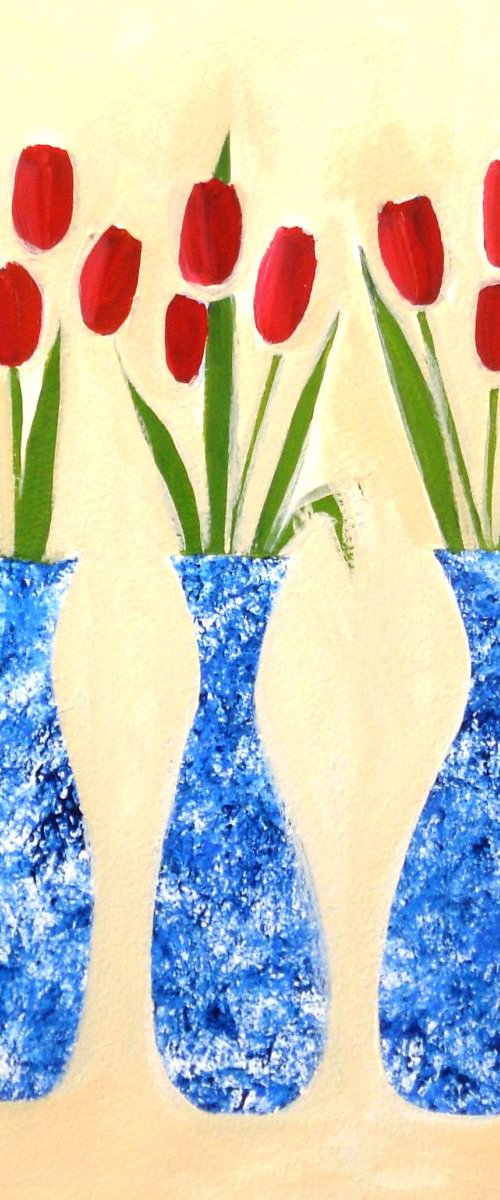Three Blue Vases by Jan Rippingham