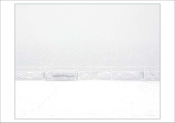 Bench in the Snow, Hove, Sussex