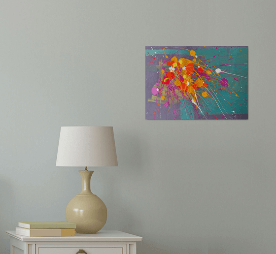 Abstract painting Autumn bouquet of flowers